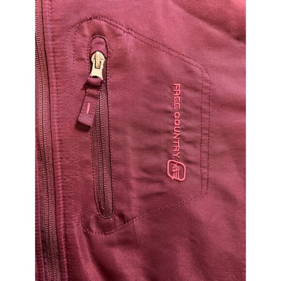 Free Country Womens Fleece Jacket Pink Waist Length Full Zip Hooded Pockets L - Picture 3 of 10